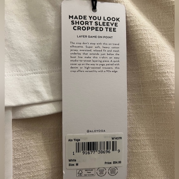 Alo made you look short sleeve cropped tee - Picture 5 of 5